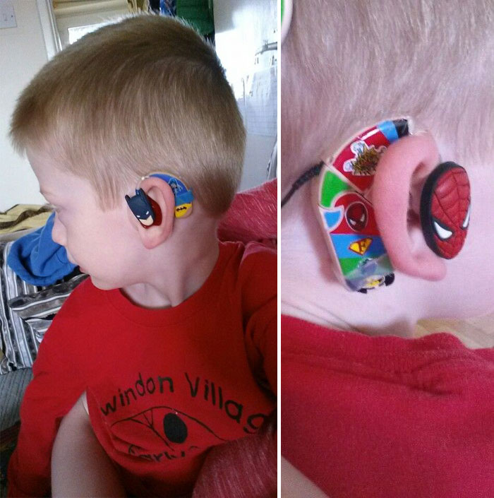 Alat Bantu Dengar Anak dengan Desain Spiderman & Batman via www.mylugs.co.uk